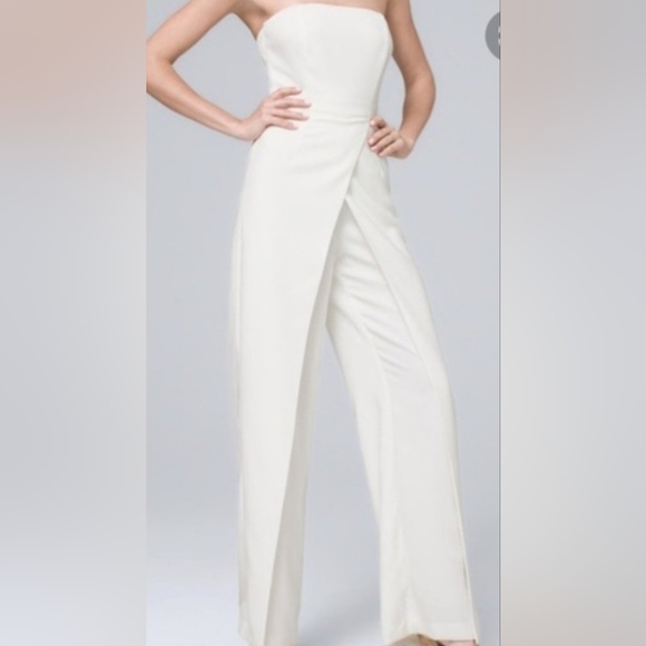 White House Black Market Pants - White House Black Market Elegant Cream Jumpsuit- Size 10